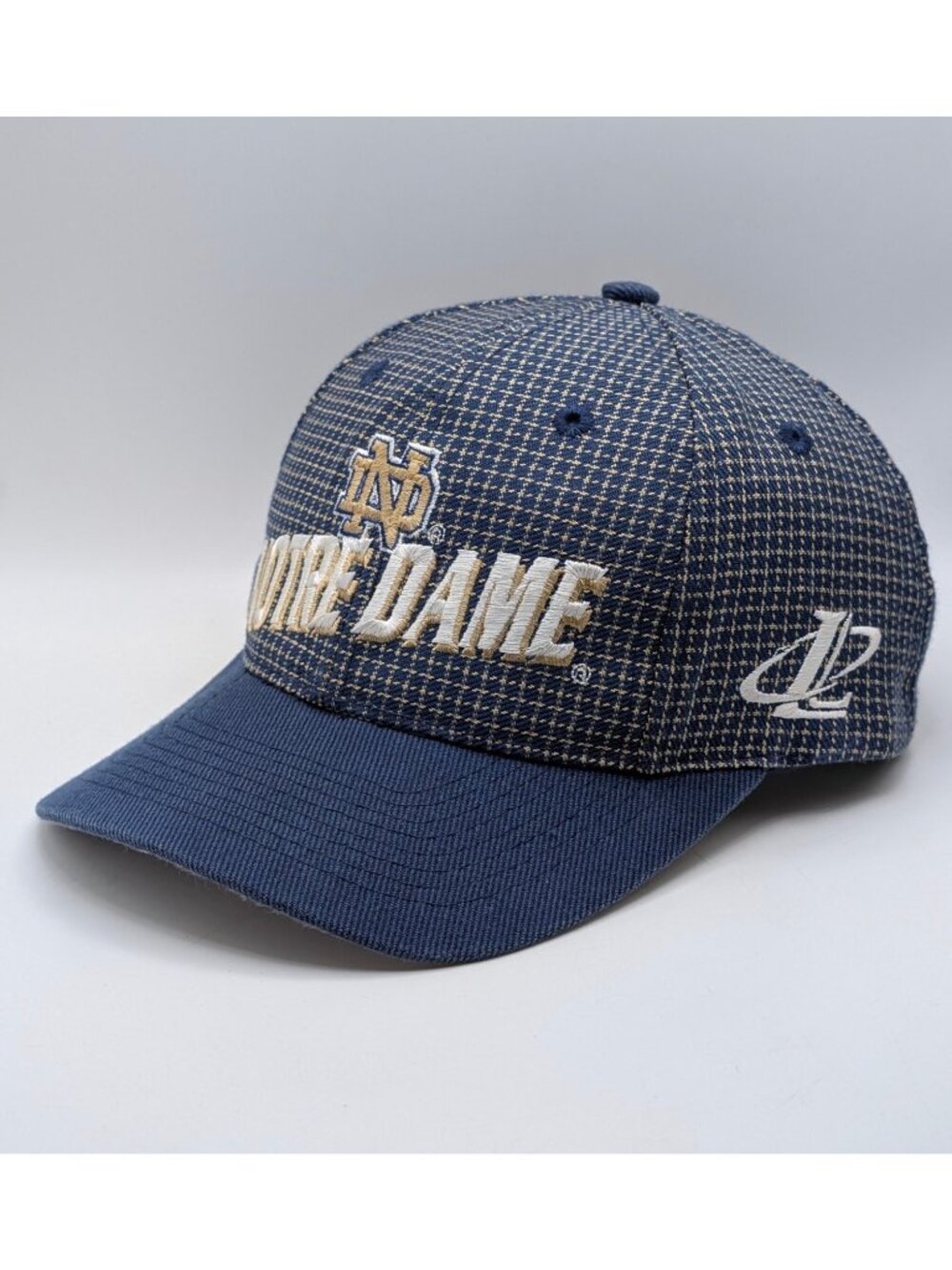 Notre Dame Fighting Irish Logo Athletic Blue Plaid Adjustable Strap Back Hat Cap